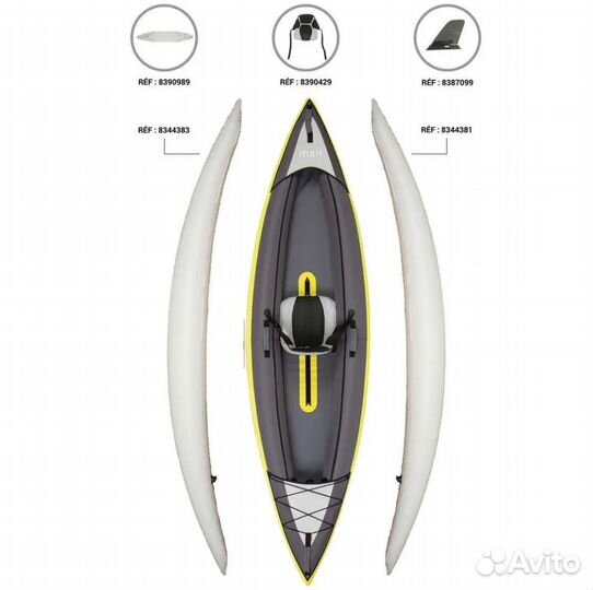 Каяк надувной одноместный Decathlon itiwit + весло