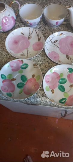 Чайник блюдце чашки молочница дулево пион