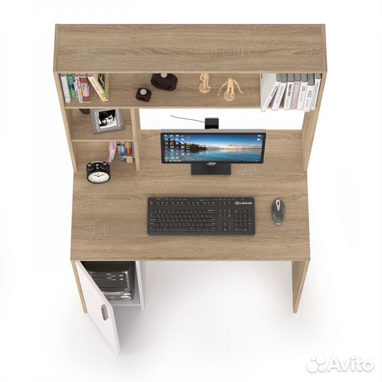 Стол компьютерный Комфорт 12.72 цвет дуб сонома/бе