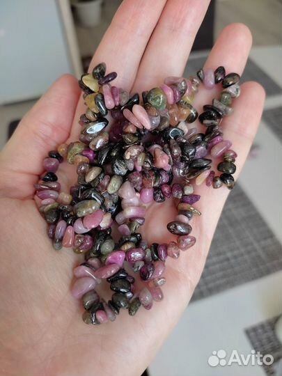 Бусы из натурального турмалина