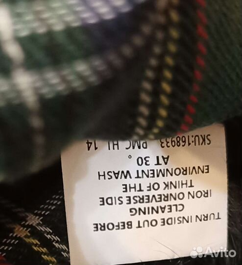 Юбка новая теплая в клетку в пол