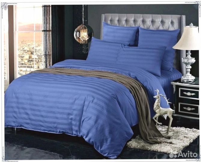 Постельное белье страйп сатин евро