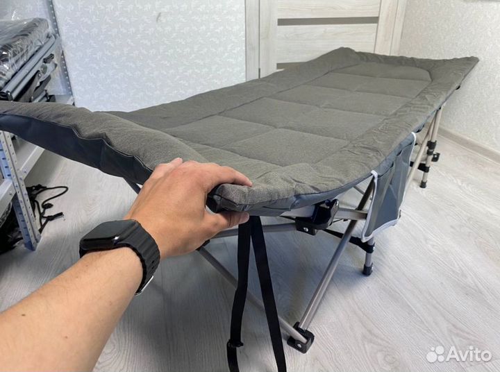 Раскладушка+матрас+усиленная конструкция +карман