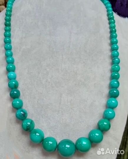 Натуральная бирюза бусы и серьги