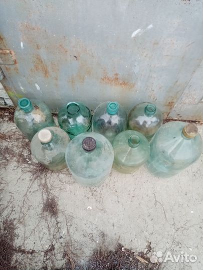 Стеклянные бутыли-банки 6штук (10л-СССР)