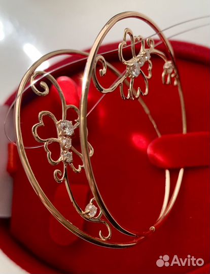 Золотые серьги конго