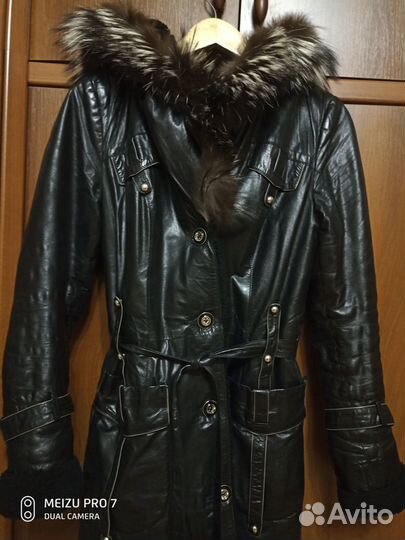 Кожаная дубленка женская