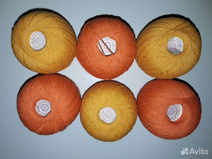 6-ть Клубков: Нитки хлопч.бумажные вязальные