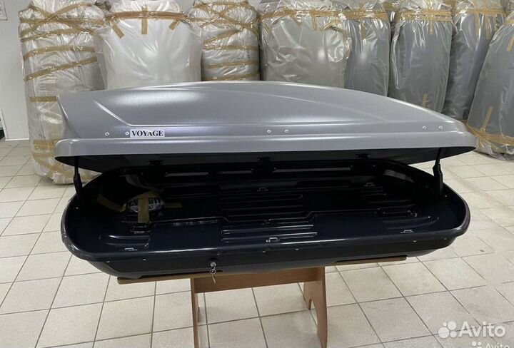 Автобокс Voyage 440л 175см Серый текстурный