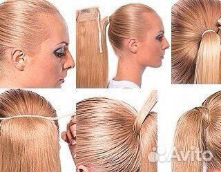 Накладной натуральный хвост на ленте