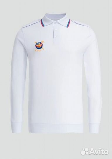 Футболка-поло белая и синяя нцу