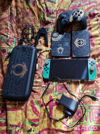 Nintendo switch oled прошитая чип + аксессуары