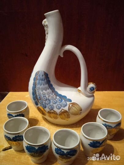 Графин и 6 стопок СССР керамика