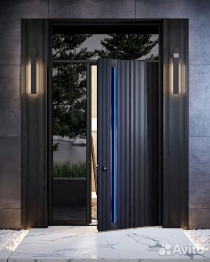 Входная дверь премиум с вставками из стелка