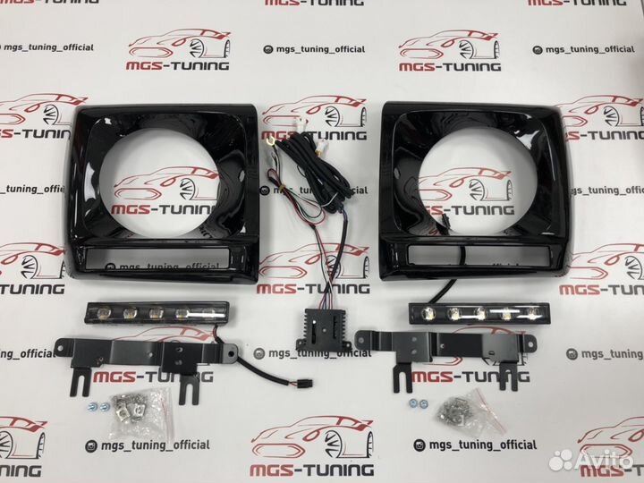 Очки черные диоды Mercedes G-class w463 черные