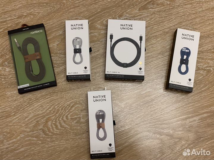 Кабель Native Union 1.2m, Rombica 1.5 m, зарядное