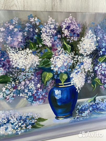 Картина маслом «Роскошная сирень» 40х60
