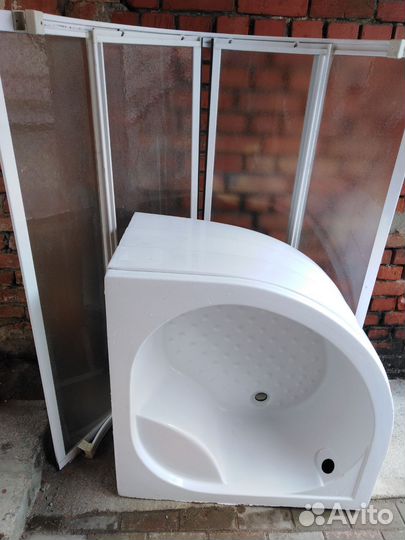 Душевая кабина б у 90на90 глубокая стеклянная