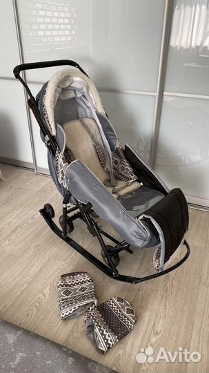 Детские санки коляска