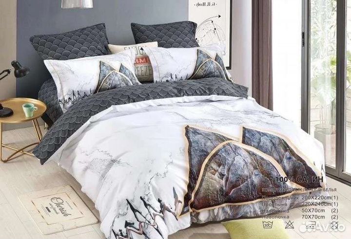 Постельное белье Сатин Хлопок Евро Семейное