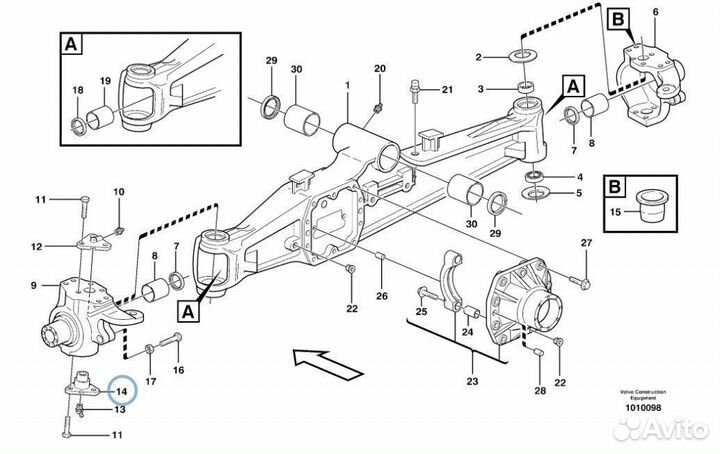 S06/41361 Шкворень на экскаватор погрузчик