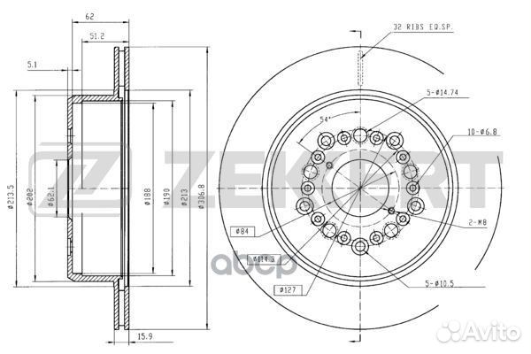 Диск торм. зад. Lexus GS300 (S147) 93- LS400