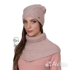 Новый комплект (снуд-манишка+варежки+шапка-ушанка)