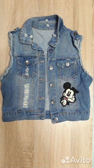 Жилетка джинсовая синяя для девочки
