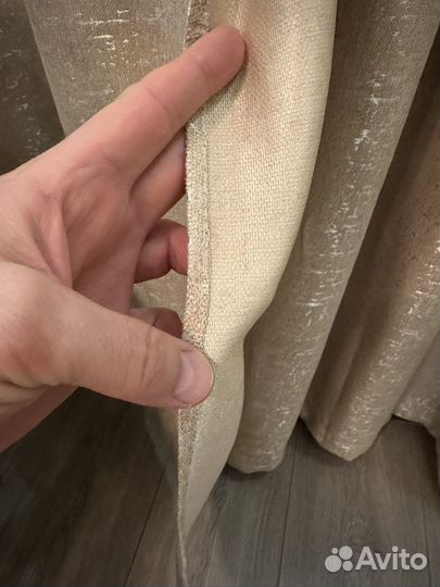 Шторы шинель 2 шт новые золотисто беж