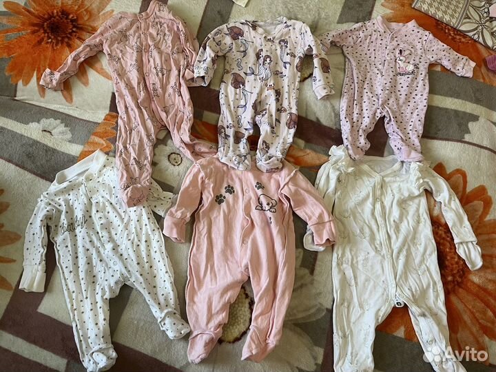 Детские вещи пакетом от 0 до года для девочки