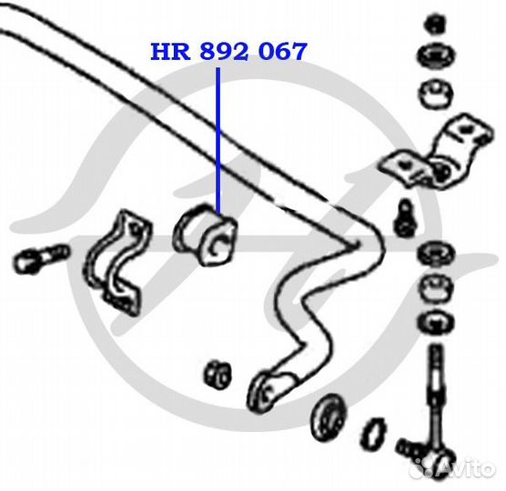 Втулка стабил.зад., внутр. rhd