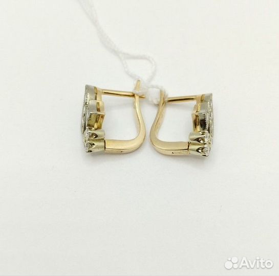 Золотые серьги с камнем