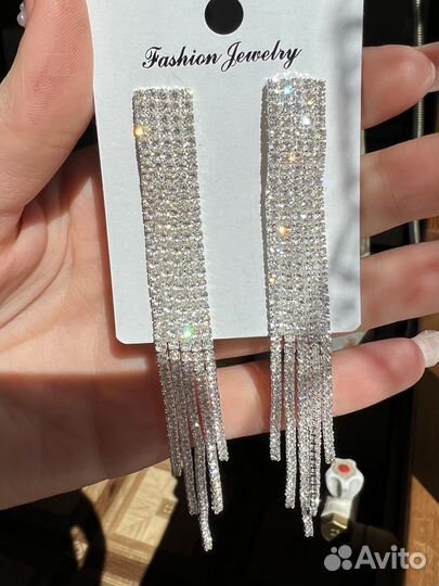 Серьги длинные бижутерия