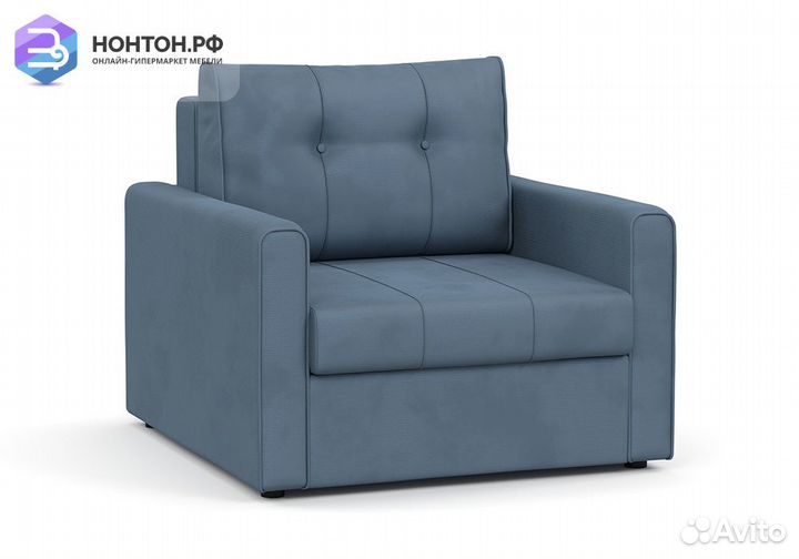 Кресло еврокнижка Лео серо-синее