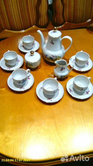 Немецкий Кофейный фарфоровый сервиз Graf hennebe