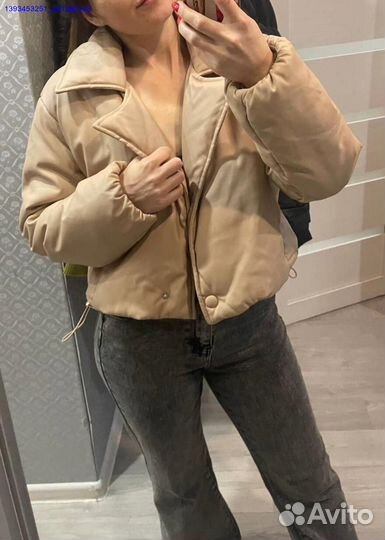 Демисезонная куртка из экологичной кожи