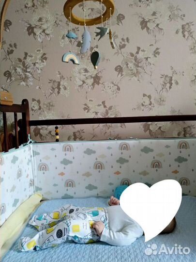 Бортики в детскую кроватку со съёмными чехлами