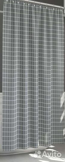 Штора для ванной с кольцами хром. (новая)
