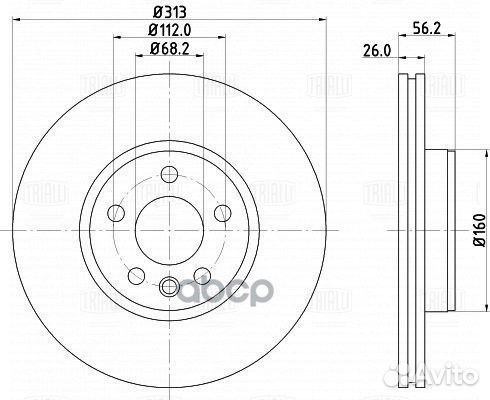 Диск тормозной перед DF185106 Trialli