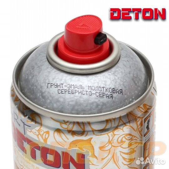 Грунт-эмаль спрей молотковая deton ART серебристая