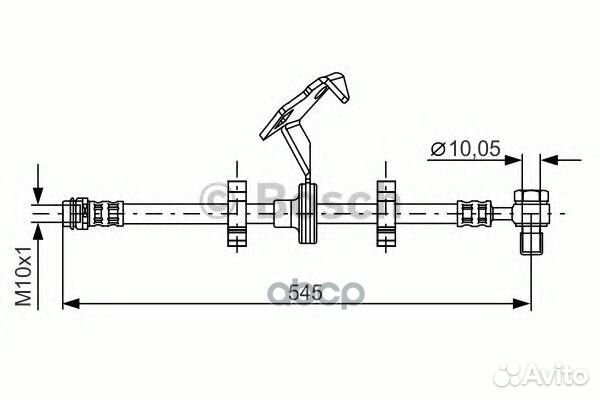 Шланг торм. пер. R 527mm 1987481078 Bosch