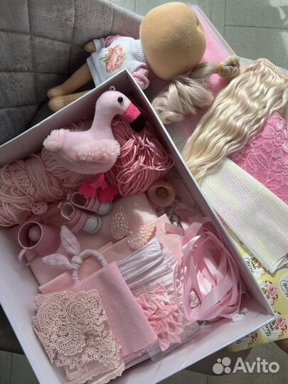 Набор для изготовления кукол, набор ткани розовый