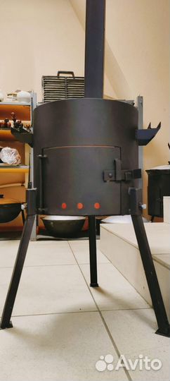 Казан печь с трубой