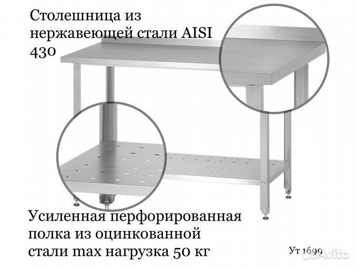 Стол производственный 1000х600х860