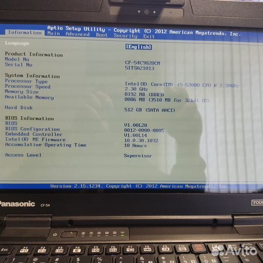 Ноутбук Panasonic CF-54 mk1