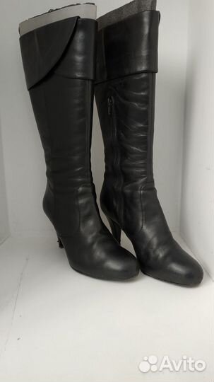 Черные кожаные сапоги ecco jouf размер 38