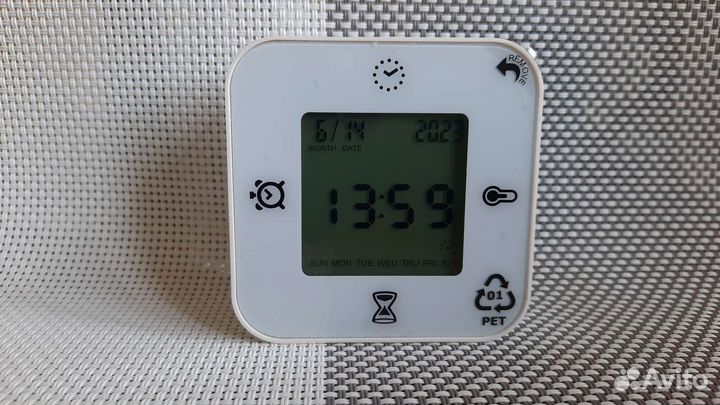 Клоккис Часы/термометр/будильник/таймер, белый