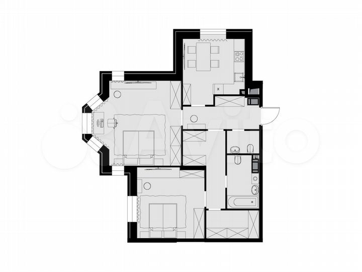 2-к. квартира, 77,6 м², 21/26 эт.
