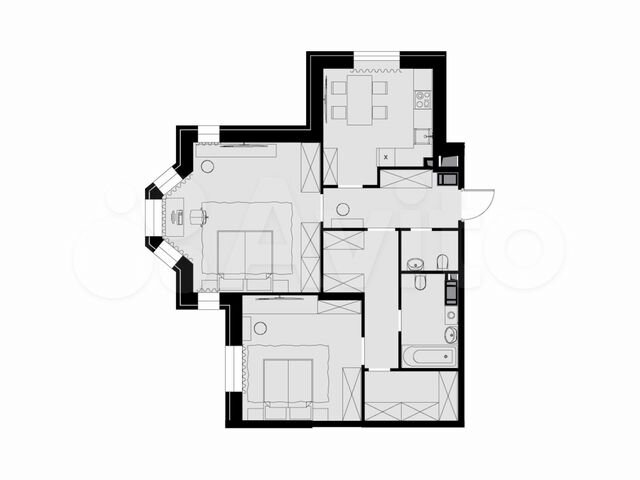 2-к. квартира, 77,6 м², 21/26 эт.