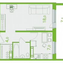 1-к. квартира, 38,5 м², 5/17 эт.